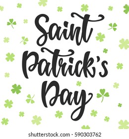 Saint Patrick's Day greeting poster. Typography banner template. Vector Illustration