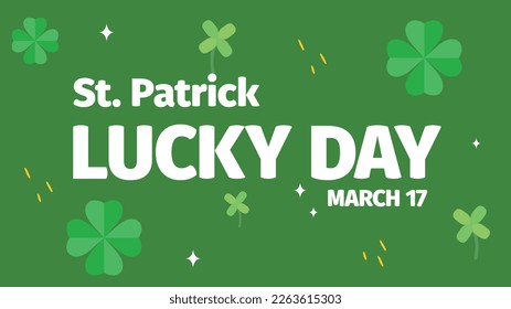 Saint Patrick's Day greeting, with shamrock shapes. Vector illustration of St. Patrick's Day.