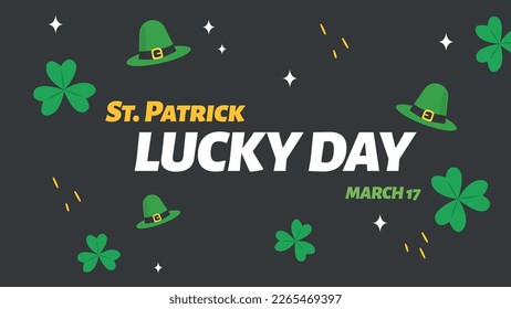 Saint Patrick's Day greeting, with shamrock shapes. Vector illustration of St. Patrick's Day.