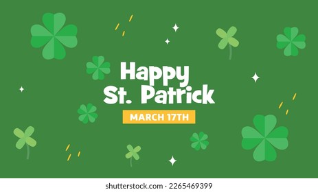 Saint Patrick's Day greeting, with shamrock shapes. Vector illustration of St. Patrick's Day.