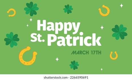 Saint Patrick's Day greeting, with shamrock shapes. Vector illustration of St. Patrick's Day.
