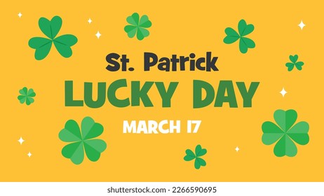 Saint Patrick's Day greeting, with shamrock shapes. Vector illustration of St. Patrick's Day.