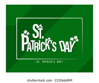 Saint Patrick's Day greetings card with clover shapes and branches vector illustration