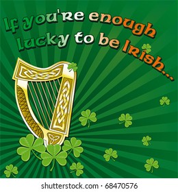 Saint Patrick's day greetings on green background