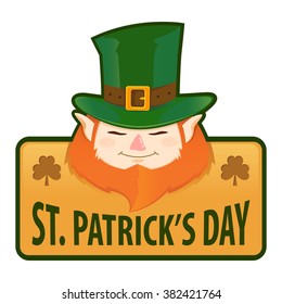 Saint Patricks Day greetings, vector label design