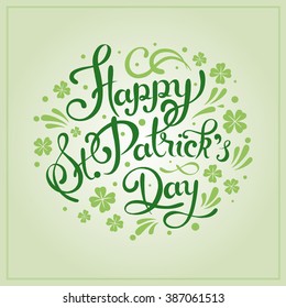 Saint Patrick's Day Hand Lettering Vector Background