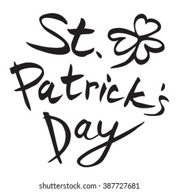 Saint Patrick's Day hand writing logo