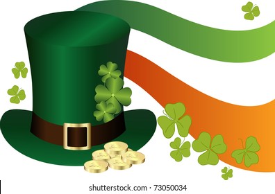 Saint Patrick's Day Hat with gold (EPS10)