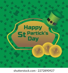 Saint Patrick's day with hat and seamless background for social media post