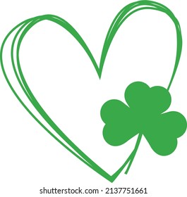 Saint Patricks Day heart with shamrock