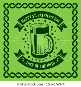 Saint Patrick's Day Holiday poster design template with Beer mug