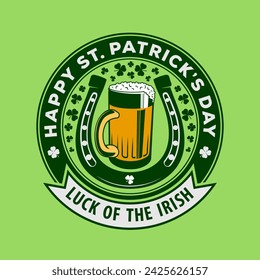 Saint Patrick's Day Holiday poster design template with Beer mug