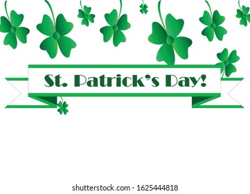 saint Patricks day horizontal banner vector - irish celebration - white background