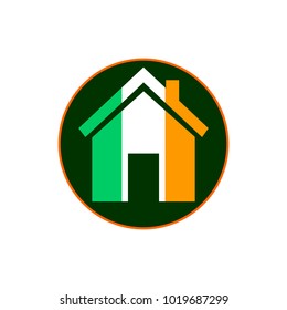 Saint Patricks Day icon, house isolated symbol, sticker design template, vector illustration