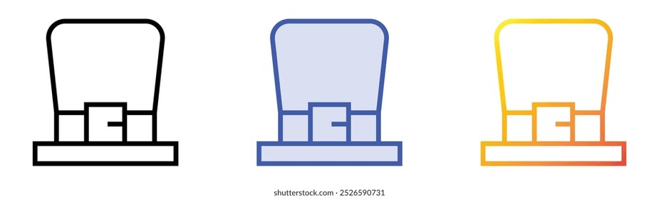 ícone do dia de são patriques. Design de estilo linear, preenchimento azul e gradiente isolado em plano de fundo branco