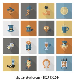 Saint Patricks Day Icon Set. Vector. Clean Work Minimum Points