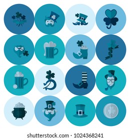 Saint Patricks Day Icon Set. Vector. Clean Work Minimum Points