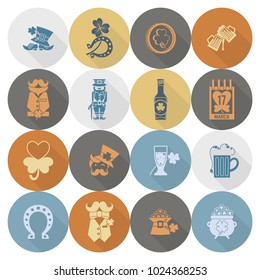 Saint Patricks Day Icon Set. Vector. Clean Work Minimum Points