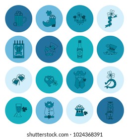 Saint Patricks Day Icon Set. Vector. Clean Work Minimum Points