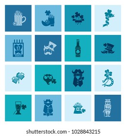 Saint Patricks Day Icon Set. Vector. Clean Work Minimum Points