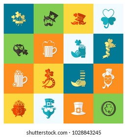 Saint Patricks Day Icon Set. Vector. Clean Work Minimum Points