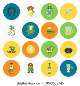 Saint Patricks Day Icon Set. Vector. Clean Work Minimum Points