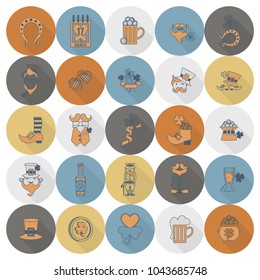 Saint Patricks Day Icon Set. Vector. Clean Work Minimum Points