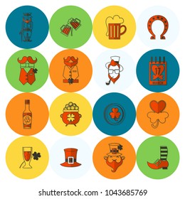 Saint Patricks Day Icon Set. Vector. Clean Work Minimum Points