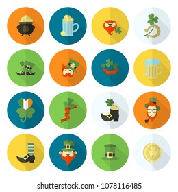 Saint Patricks Day Icon Set. Vector. Clean Work Minimum Points