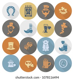 Saint Patricks Day Icon Set. Vector. Clean Work Minimum Points