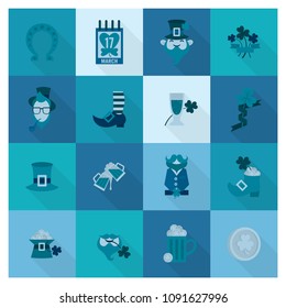 Saint Patricks Day Icon Set. Vector. Clean Work Minimum Points