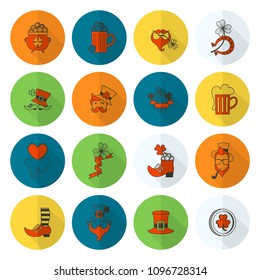 Saint Patricks Day Icon Set. Vector. Clean Work Minimum Points