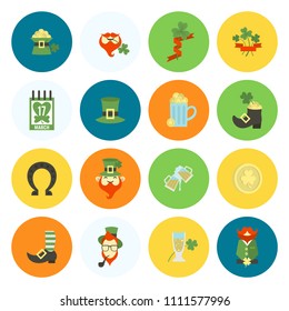 Saint Patricks Day Icon Set. Vector. Clean Work Minimum Points