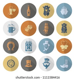 Saint Patricks Day Icon Set. Vector. Clean Work Minimum Points