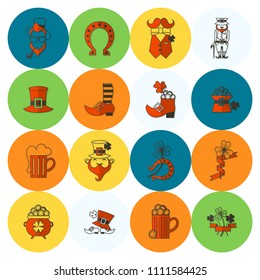 Saint Patricks Day Icon Set. Vector. Clean Work Minimum Points