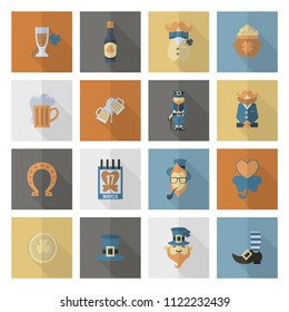 Saint Patricks Day Icon Set. Vector. Clean Work Minimum Points