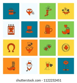 Saint Patricks Day Icon Set. Vector. Clean Work Minimum Points