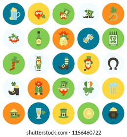 Saint Patricks Day Icon Set. Vector. Clean Work Minimum Points