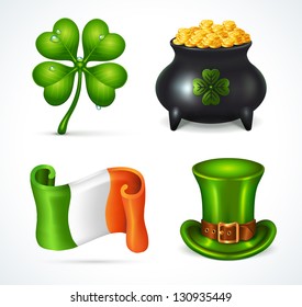 Saint Patrick`s day icon set - vector illustration.