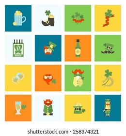 Saint Patricks Day Icon Set. Vector. Clean Work Minimum Points