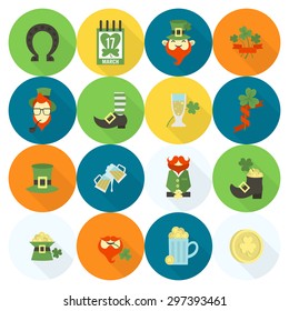 Saint Patricks Day Icon Set. Vector. Clean Work Minimum Points