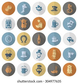 Saint Patricks Day Icon Set. Vector. Clean Work Minimum Points