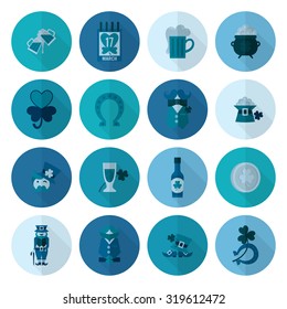 Saint Patricks Day Icon Set. Vector. Clean Work Minimum Points