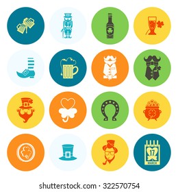 Saint Patricks Day Icon Set. Vector. Clean Work Minimum Points