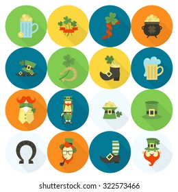 Saint Patricks Day Icon Set. Vector. Clean Work Minimum Points