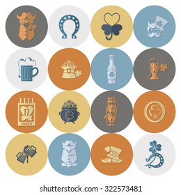Saint Patricks Day Icon Set. Vector. Clean Work Minimum Points