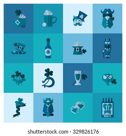 Saint Patricks Day Icon Set. Vector. Clean Work Minimum Points