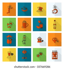 Saint Patricks Day Icon Set. Vector. Clean Work Minimum Points
