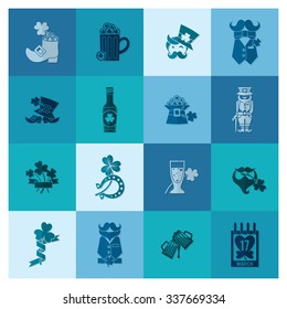Saint Patricks Day Icon Set. Vector. Clean Work Minimum Points
