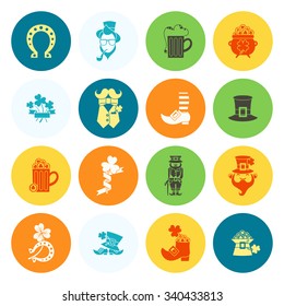 Saint Patricks Day Icon Set. Vector. Clean Work Minimum Points